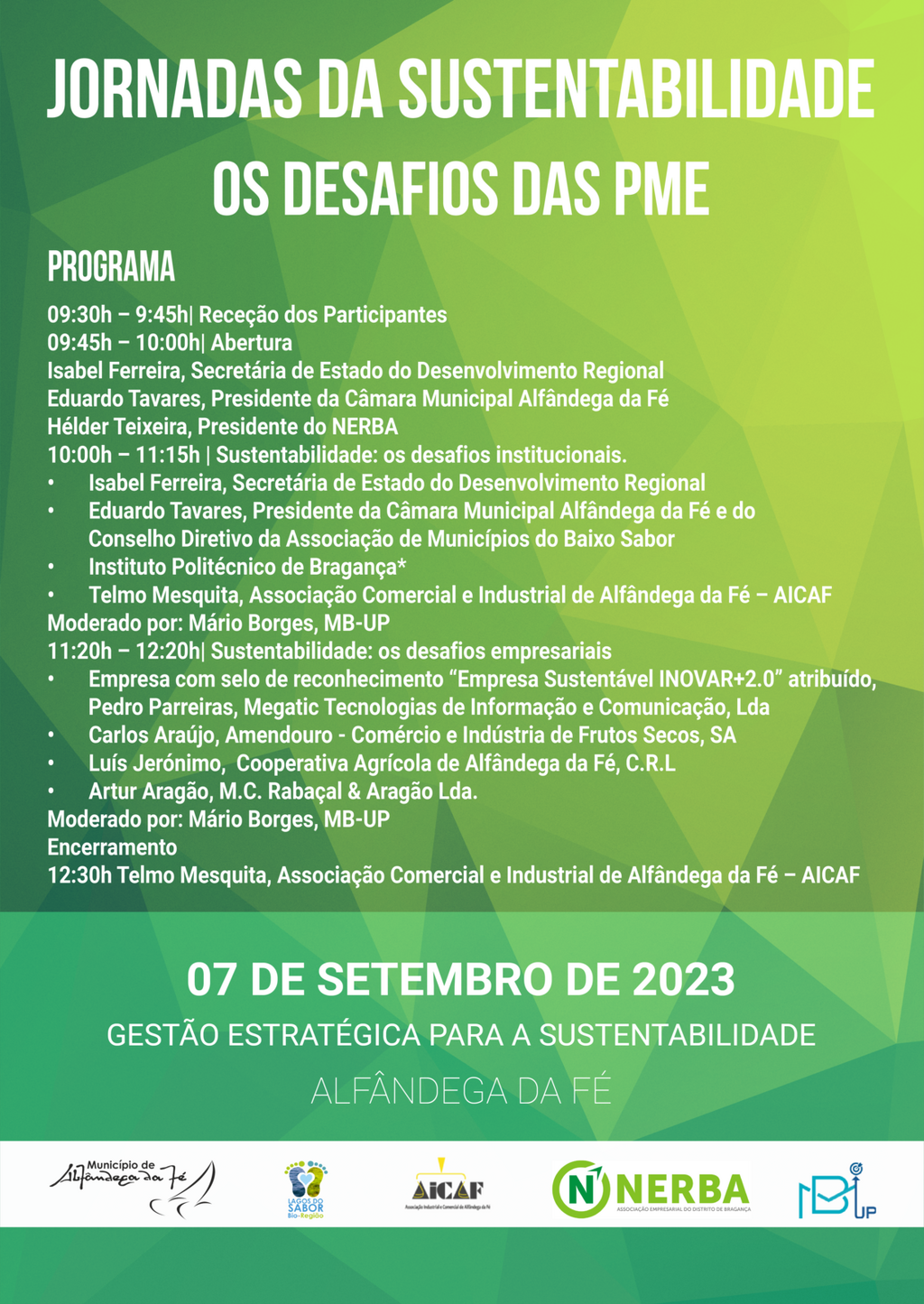 Jornadas Sustentabilidade A3 - PROGRAMA