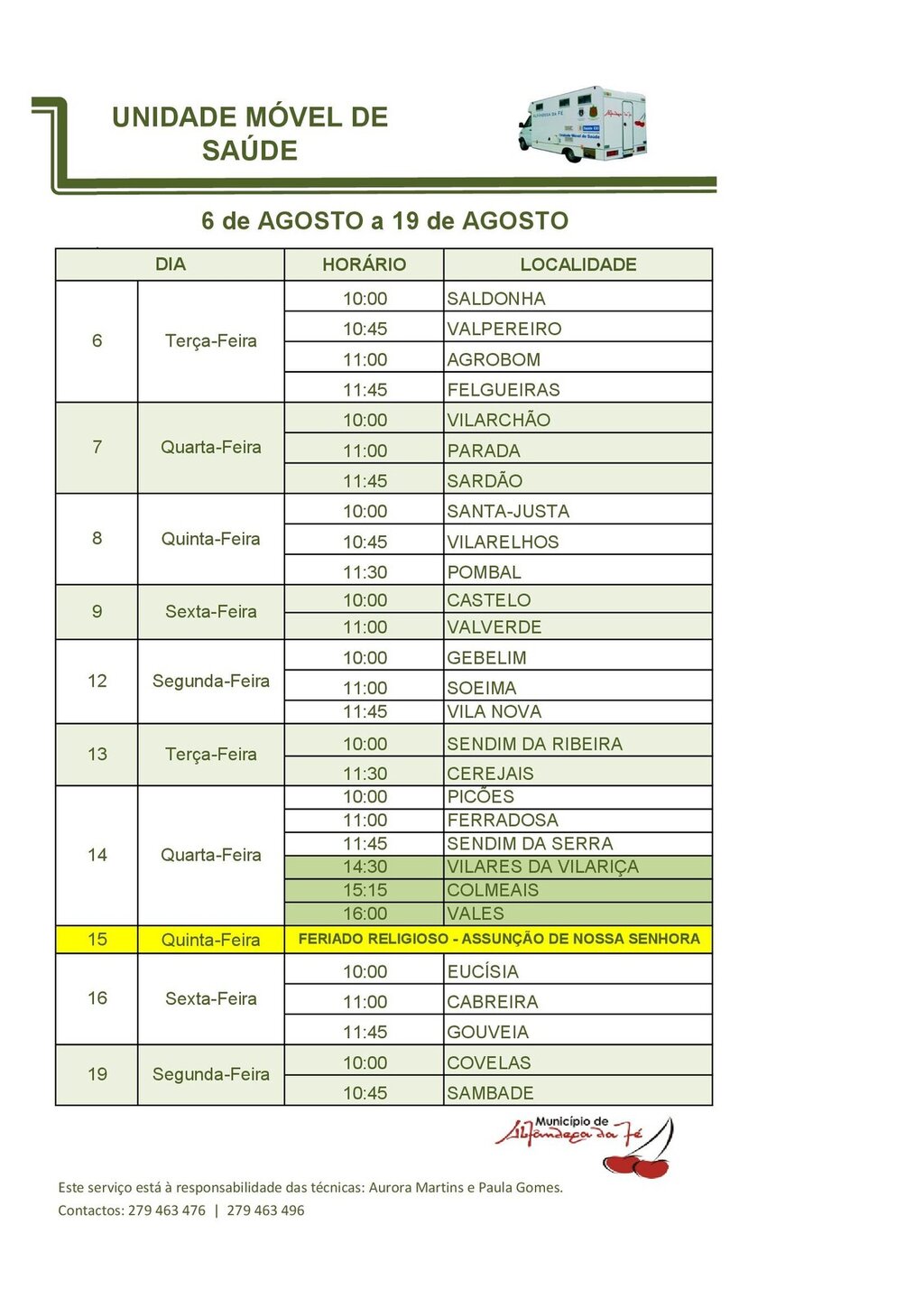 Horário UMS 2024 6AGOST_19AGOST